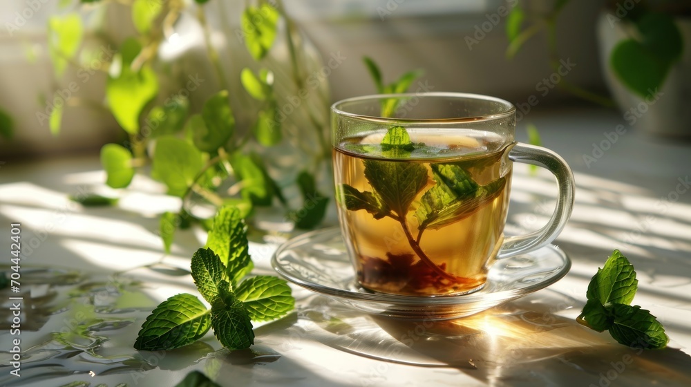 Fresh mint tea with copy space Fresh mint tea with copy space