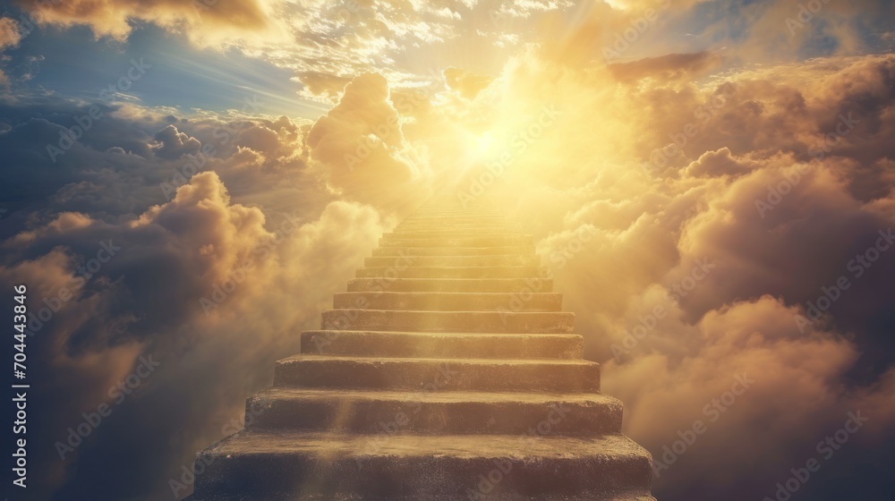 Ascension of Steps, A Dreamlike Journey Into the Ethereal Expanse of the Majestic Cloudscape