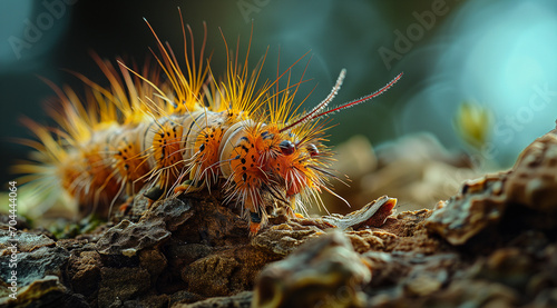 Orange and White Caterpillar Macro © curtis