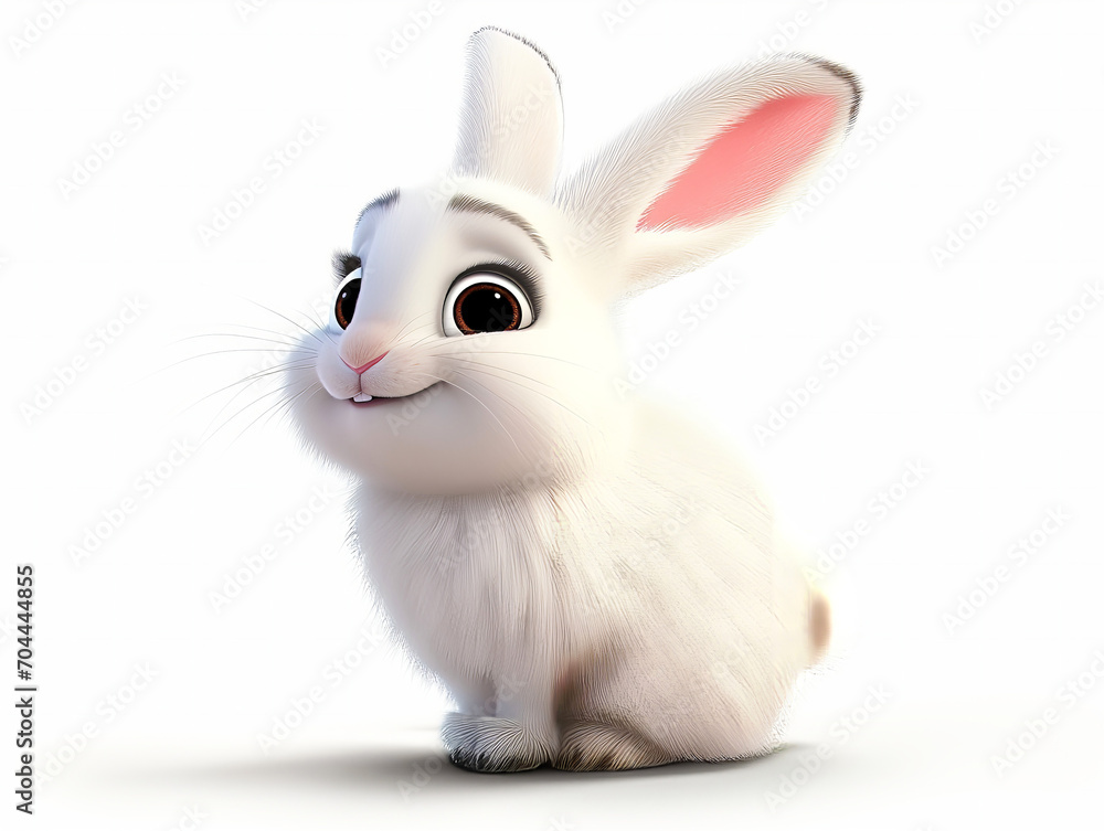 Fototapeta premium 3d cute arctic hare isolated on white