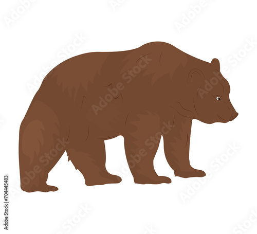 Bear on a white background. Silhouettes of a bear. Design of greeting cards  posters  patches  prints on clothes  emblems. Natural open spaces. Ecology.