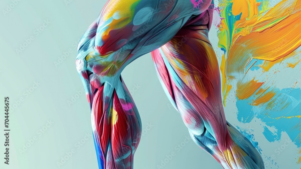 Conceptual anatomy healthy skinless human body muscle system - obrazy, fototapety, plakaty 