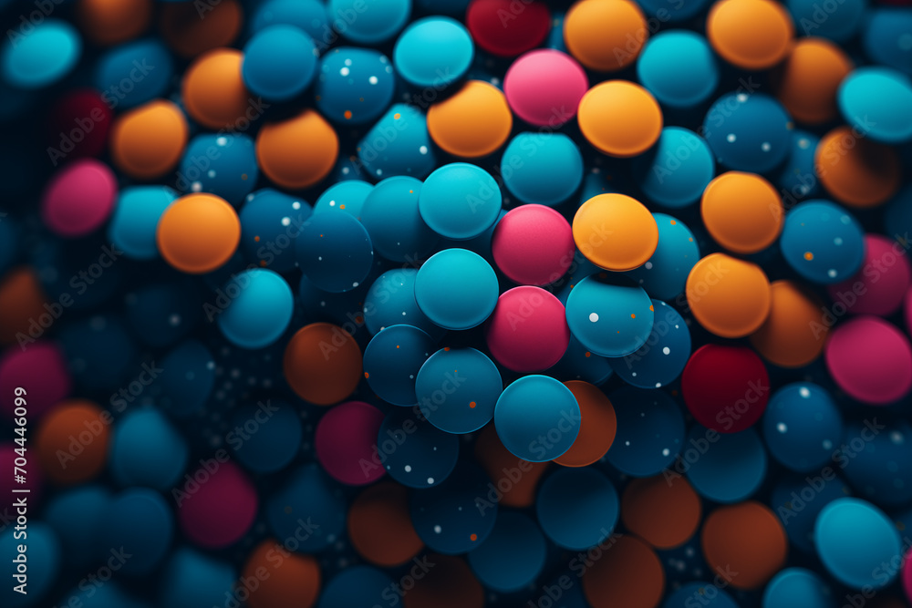 Background of many circle shapes in bright colors.