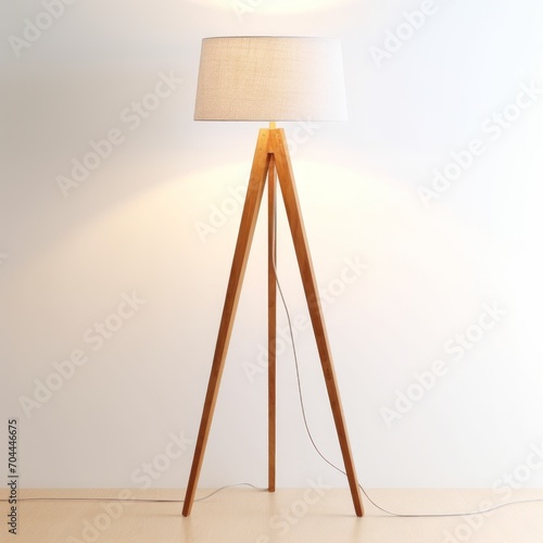 Stock image of a floor lamp on a white background, ambient lighting, space illumination Generative AI