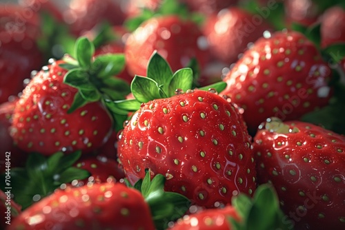 Ripe strawberries close-up lies aplenty