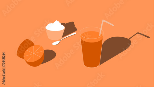 illustration of a glass of orange juice