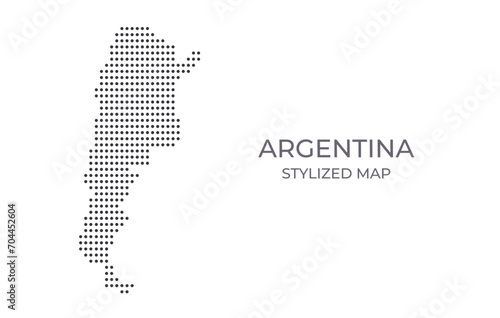 Dotted map of Argentina in stylized style. Simple illustration of country map for poster  banner.