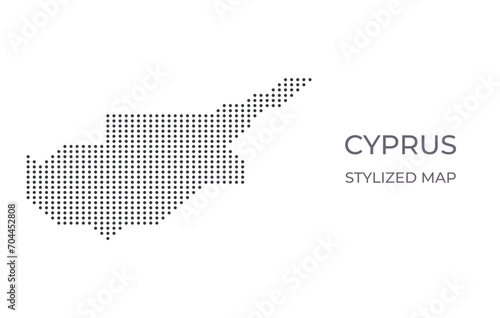 Dotted map of Cyprus in stylized style. Simple illustration of country map for poster, banner.