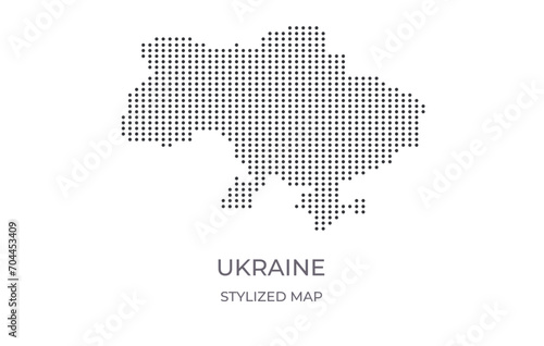Dotted map of Ukraine in stylized style. Simple illustration of country map for poster, banner.