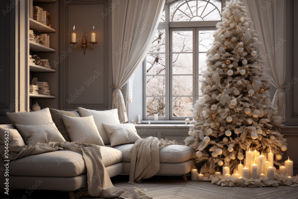 christmas tree in a living room christmas tree in a living room