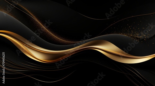 Black and Gold Wavy Lines
