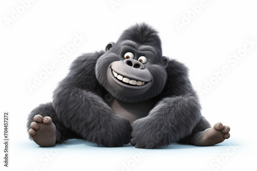 cute gorilla 3d animal is lying down photo