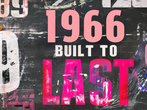 1966 Built to Last Poster - Retro Desressed Background