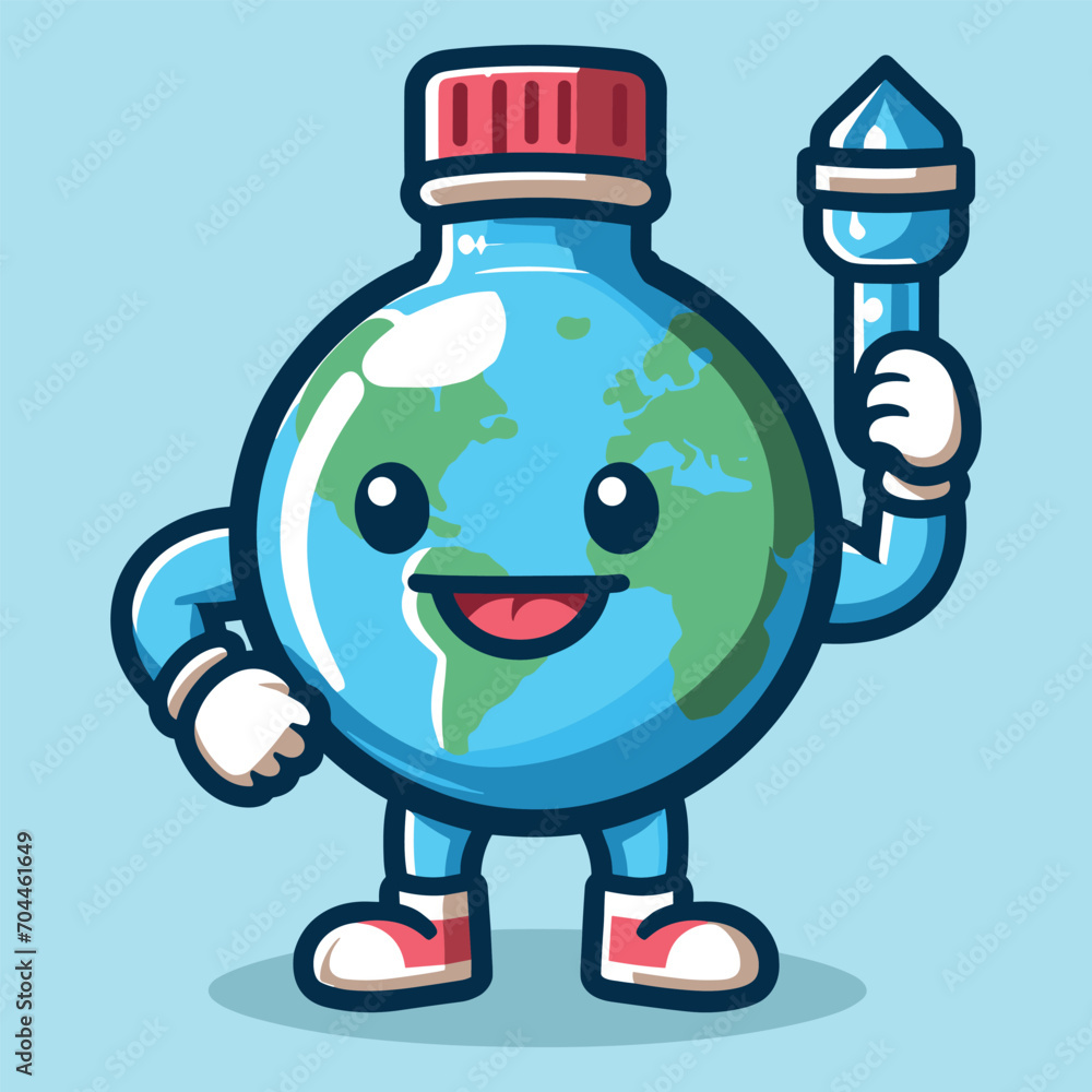Free vector cute world water day cartoon flat isolated Free vector cute world water day cartoon flat isolated