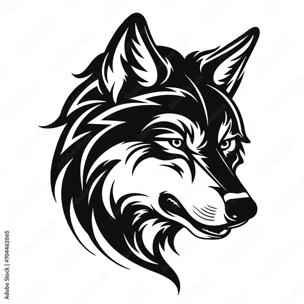 Wolf silhouette isolated on white, wild animal, logo with wolf, isolated on white background. Wolf silhouette isolated on white, wild animal, logo with wolf, isolated on white background.
