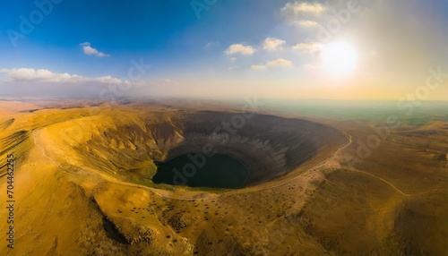 aerial view of the big crater hamakhtesh hagadol israel