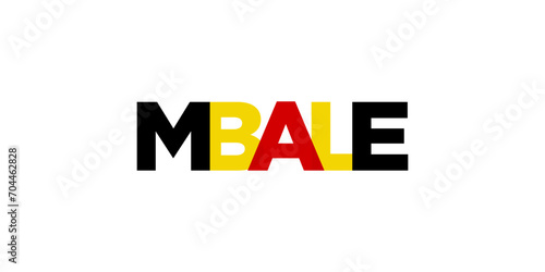 Mbale in the Uganda emblem. The design features a geometric style, vector illustration with bold typography in a modern font. The graphic slogan lettering. photo