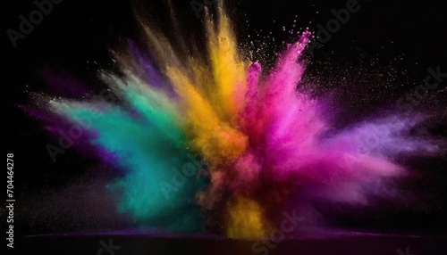 colored powder explosion on black background