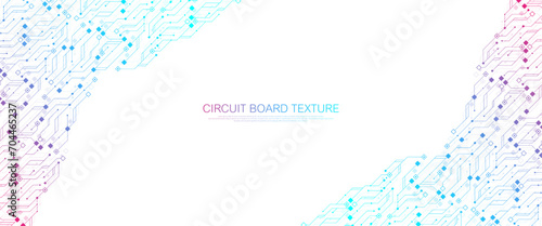 Quantum computer technologies concept. Futuristic blue circuit board background vector. Modern technology circuit board texture background design. Waves flow. Quantum explosion technology.
