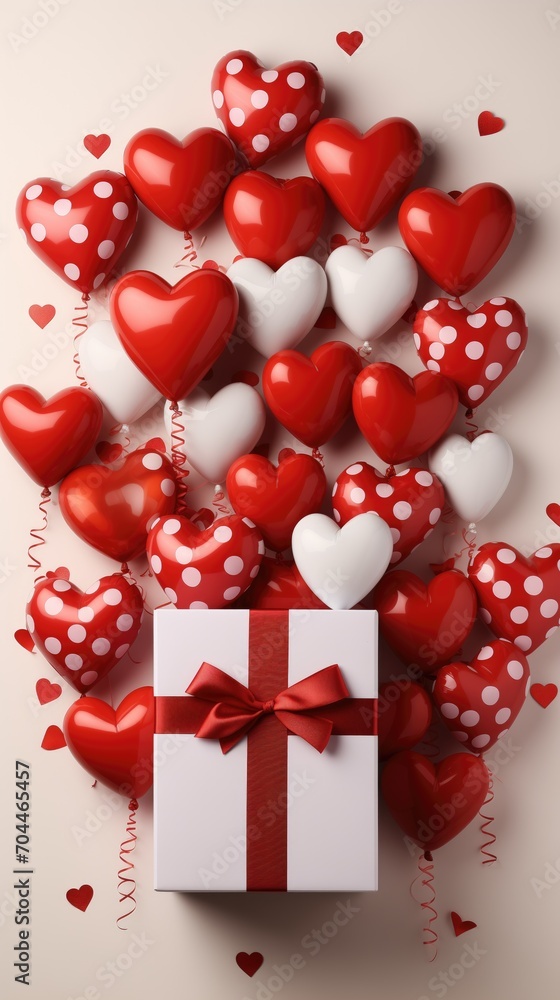 Valentine's Day love gift box with hearts romantic greeting card background, Valentine's Day love gift box with hearts romantic greeting card background,