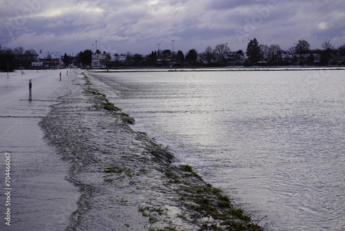 Leine flood on January 7  2024  near Hanover Lower Saxony  Germany.