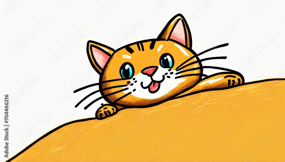 cute red cat is rolling down a hill shows emotions joy play entertainment cat character hand drawn style sticker emoji