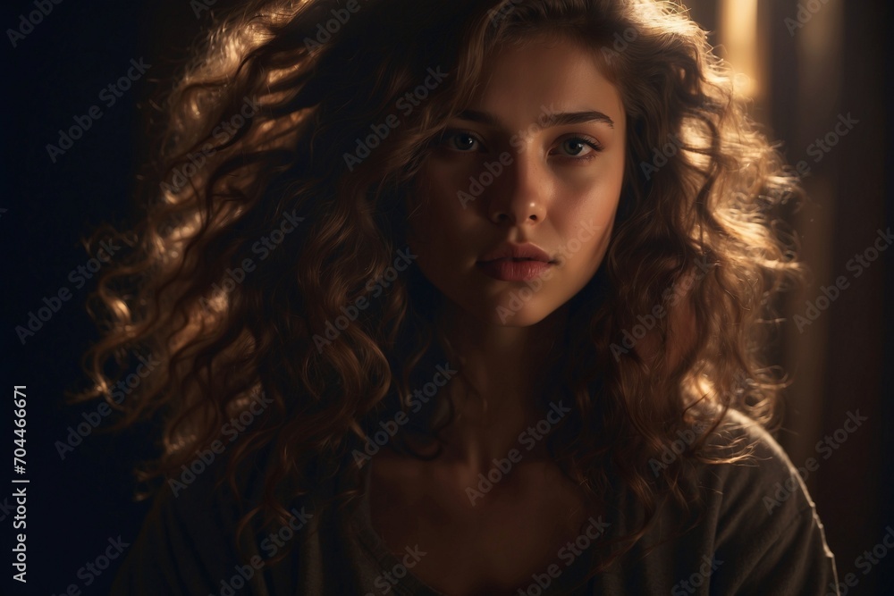 Discover the art of chiaroscuro with a stunning portrait of a girl.