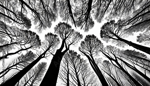 black and white trees background pattern