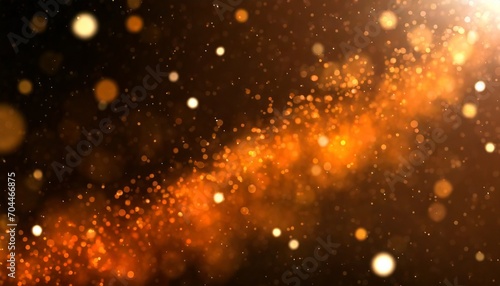 elegant particles flow gentle stream of orange dust magical snowfall creative soft bokeh fire sparks ultra wide abstract background 3d rendering