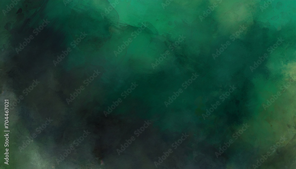 black emerald jade green abstract pattern watercolor background stain splash rough daub grain grunge dark shades water liquid fluid design template