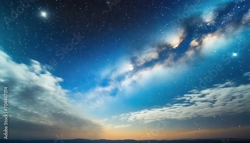 galactic sky with stars and clouds