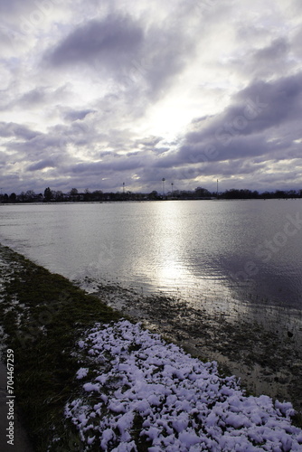 Leine flood on January 7  2024  near Hanover Lower Saxony  Germany.