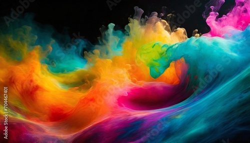 a colorful painting of a fluid flowing over a black background fantasy concept illustration painting