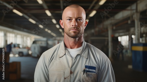 Portrait of Painter in uniform at Car Factory ,Auto mechanic, automotive industry © CStock