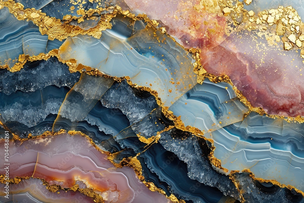 Obraz premium Abstract minimalist geometric marble agate luxury wallpaper background pattern. Mosaic dendritic lines.