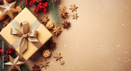christmas background with christmas tree and decorations © Veronika
