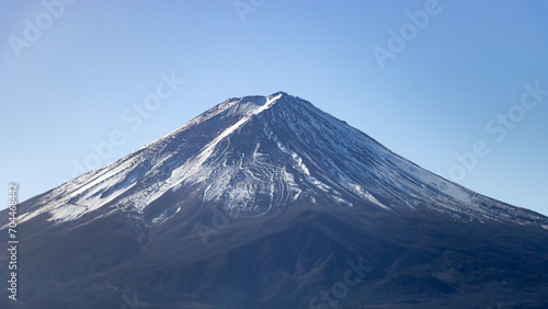 Mount Fuji in Japan close-up in winter