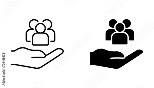 An inclusive workplace. Employee’s Protection Filled Outline icon set vector illustration.