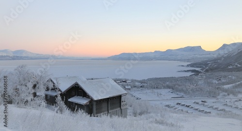 Winter in Björkliden, Lappland in the North of Sweden with temparatures below 30°C
