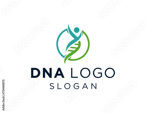 The logo design is about DNA and was created using the Corel Draw 2018 application with a white background.