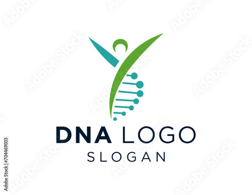 The logo design is about DNA and was created using the Corel Draw 2018 application with a white background.