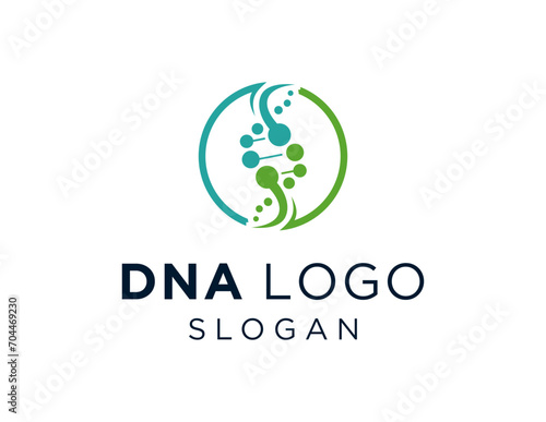 The logo design is about DNA and was created using the Corel Draw 2018 application with a white background.