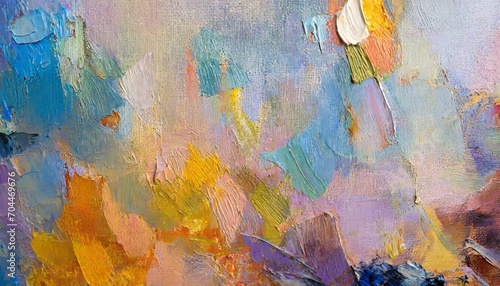 closeup of a painting by oil and palette knife highly textured high quality details fragment of multicolored texture painting abstract art background oil on canvas rough brushstrokes of paint