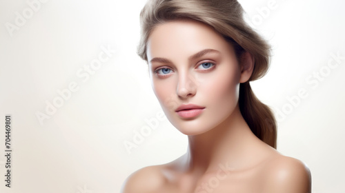 portrait of a young girl with good skin
