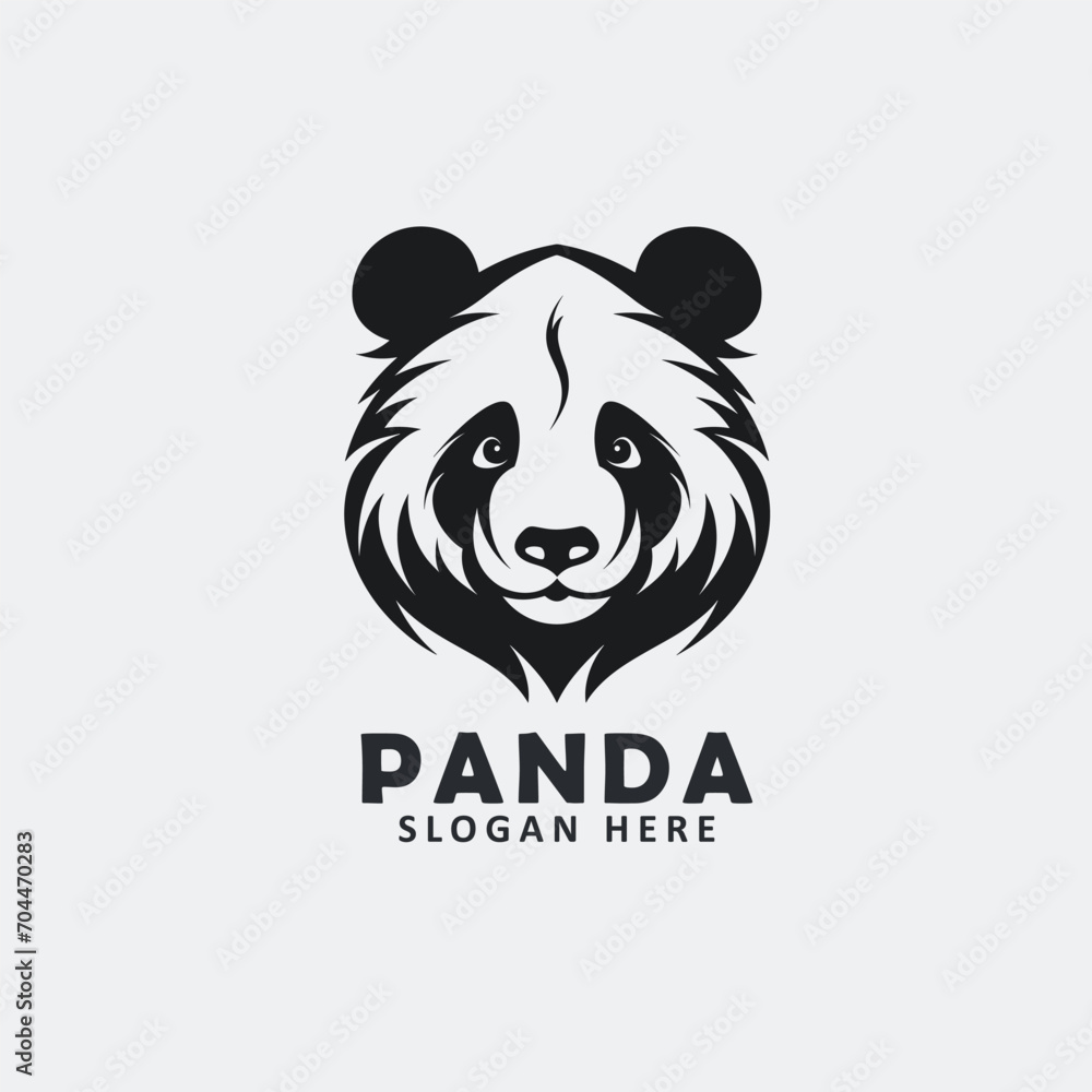Black and white angry panda face vector EPS logo design templates. Black and white angry panda face vector EPS logo design templates.