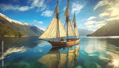 vintage topsail schooner in new zealand