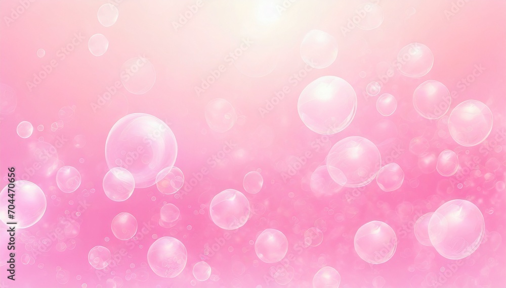 abstract beautiful pink soap bubbles floating background