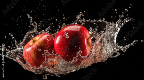 apple in splash