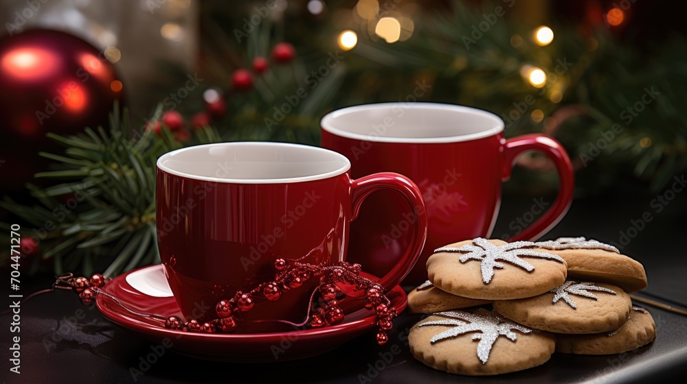 cup of coffee and christmas cookies cup of coffee and christmas cookies