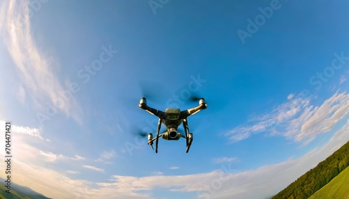 dji mavic pro platinum drone fllying over blue sky photo